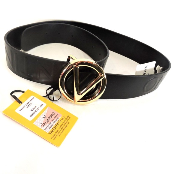 VAIENTINO ?? WOMEN\'S BLACK LEATHER FASHION BELT main image 4